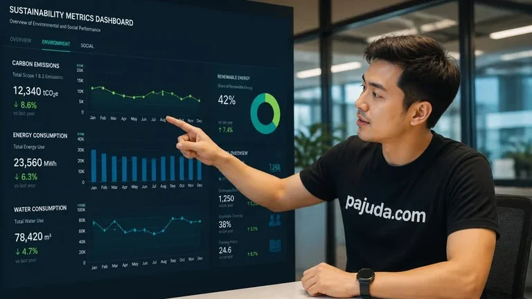 Dashboard indikator kinerja perusahaan terkait pilar ESG